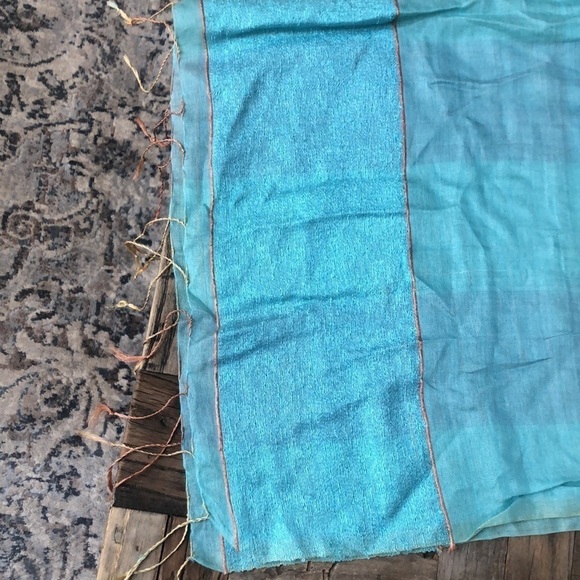 Aqua Silk Scarf - Picture 3 of 7